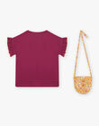 T-shirt cassis à motif panthère et sac à imprimé fleuri enfant fille COVIETTE / 22E2PF92TMCD302